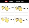 Gafas de sol Hombres polarizados Pocrómico gris amarillo estilo de negocio cambia de color vidriosunglasses