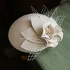 Fascinador de feltro de lã pura para cabeceiras de casamento acessórios de cabelos para festa de festa olid chapéu de chapéu