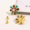 Ohrstecker aus 100 % Edelstahl, 18 Karat vergoldet, modisch, für Damen, Blume, geometrisch, Markendesigner, Buchstabe, Kristall, Strass, Perlenohrring, Damen-Hochzeitsschmuck