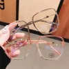 Mode Sonnenbrillen Frames Godu Vintage Square Anti-Blue Light Brille für Frauen 2022 Übergroße goldene schwarze Computer Clear Brille