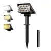 Led élèvent la lumière projecteurs lampe de pelouse solaire étanche projecteur rotatif éclairage extérieur de clôture de jardin