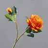 ONE Fake Flower Single Stem Anna Rose (2 Heads/Piece) 24" Length Simulation Real Touch Rosas for Wedding Home Decorative Artificial Flowers