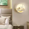 Okrągłe lampy ścienne LED sypialnia pokój pokój tło nowoczesne proste luksusowe schody koryta