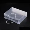 Gift Wrap Event Party Supplies Festive Home Garden Garden8 Size Frosted Plastic Bags With Handles Waterproof Rransparent Pvc Bag Clear Han