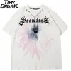 Hip Hop Streetwear T-Shirt Illusion Painting Print Chain T Shirt Men Harajuku Cotton Loose Tshirt Summer Short Sleeve Tops 220621