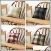 Pillow Case Bedding Supplies Home Textiles Garden Ll Striped Plaid Fashion Candy Color Cotton Pillowcas Dhfwr