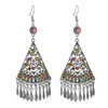 Dangle & Chandelier LosoDo Fashion Temperament Triangle Shape Multi-layer Diamond Earrings Bohemian Ethnic Style Tassel Earring Clothing Acc