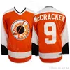 Chen37 C26 NIK1 SYRACUSE FILME ICE HOCKKEY JERSEYS SLAP SLAPSHOT 2 OGIE OGILTHORPE 9 TIM DR DR GANHO McCracken Orange Stitched Qualidade à venda