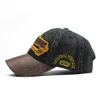 Baseball Hat Washed Broderi Peaked Cap Wild Trendy Män och Kvinnor Solskydd Kepsar