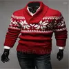 Gros-Hommes Chandails Casual Pull Marque Hommes Noël Flocon De Neige Pull Pulls Tricoté Homme Begu22