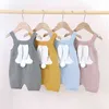 Neugeborenen Baby Junge Mädchen Gestrickte Strampler Kinder Ostern 3D Cartoon Kaninchen Liebe Muster Ärmellose Bodys Säuglings Kleinkind Kleidung 2022 G220521