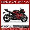 Corpo do OEM vermelho do brilho para Yamaha YZF R6 R 6 600 CC YZF-R6 2017 2018 2019 2020 2021 2022 TRABALHO 119NO.102 YZF-600 YZF600 17-22 YZFR6 17 19 20 21 2 2 2 2 2 22