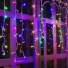 Strängar 5 m jularland led istack gardin stränglampor dropp 96 fairy trädgård street utomhus dekorativa lysspår