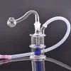 2pcs Glass Oil Burner Bong Smoking Pipe Hookahs Inline Matrix Perc Thick Pyrex Recycler Beaker Bongs with 10mm Male Oil Bowl and Hose Smoking Accessories