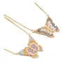 Chains Necklaces Pendants Jewelry Sier Mix Color Colorf Beautif Butterfly Charm Pendant Yellow Blue White Summer Cute Ne