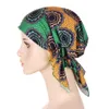Bonnet imprimé africain Turban queue incurvée casquette d'avion musulman Hijab chapeaux bandeau Bandana foulard enveloppe cheveux