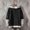 Pullover Long Sleeve Cotton Hoodie Sweatshirt Mens Hip Hop Pullover Hoodies Streetwear Casual Fashion Clothes colorblock hoodie L220704