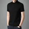 Hoogwaardige Zijde Zomer Mannen Polo Shirts Korte Mouw Casual Tops Fashions Koreaanse Mode Kleding 220614