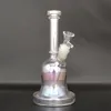 8.9 Inches Hookah Clear Thick Glass Metallic Bong Tobacco Smoking Water Pipe Beaker Tobacco Bubbler Smoke Pipes Bongs Bottles Dab Rig
