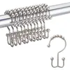 12 Pcs Stainless Steel Double Bathroom Hardware Curtain Hook for Window Shower Rods 220611