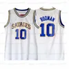 Aangepaste retro Rodman '1979 Savages High School Basketball Jersey Men's All Ed Blue White Green Elke naam nummer Topkwaliteit