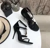 Women Designer Sandals Cassandra Wedge Espadrilles Black in Leather 10.5 CM High Heels with Adjustable Buckle Wedding Dress Lady Shoes