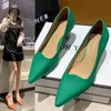 Große Größe Marke Echtes Leder Spitz Schuhe Sexy Dünne High Heel Pumps Neue frauen Schuhe Flach Schwarz Weiß grün Orange G220516