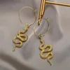 Lampadario penzolante Boho Serpente intrecciato Orecchino d'oro Donna Creativa Esagerata Personalità Orecchini moda in metallo Gioielli da festa per ragazzeD