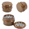 Wooden Herb Grinder Smoking Accessories 4 Layers Tobacco Dry Grinders 40mm 50mm 63mm Diameters Wood Metrial