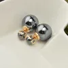 Orecchini con guscio ad alta imitazione Temperamento gioielli in argento ancora orecchini perle a doppia facciale 01 fascino