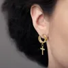 Dangle & Chandelier Stainless Steel Cross Drop Earrings For Men Women Teens Hip Hop Punk Trendy Style Fashion Jewelry Gifts