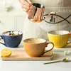 Tazze Difetto retrò Creativo Personalità nordica Tendenza Tazza di grande capacità Colazione Cereali Latte Ragazza carina Tazza da caffè in ceramicaTazze TazzeTazze