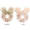 Haarzubehör Pailletten Bogen Elastizbänder Velvet Kids Girl Scrunchies Maus Ohren Binde Gummi -Baby Accessoireshaar