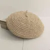 2021 Nowe ręcznie robione kobiety berets żeńskie słomkowe czapki na wiosenną jesienną dziewczynę płaską czapkę czarny beret j220722