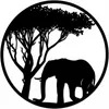 Слон металлические арт африканские животные и дерево стены скульптуры металлические животные дерево искусство