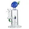 Tube droit Bongs en verre de style fruit mignon Banane Pêche Ananas Narguilés Heady Showerhead Perc Oil Dab Rigs Conduites d'eau en verre colorées avec bol