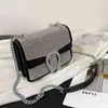borsa texture 2022 nuove borsette quadrate con diamanti a spalla singola stile donna messaggero a catena