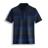 Ymwmhu algodão polo camisa homens manga curta listrado gráfico verão fino camisa legal streetwear homens camisa polo cair roupas de gota 220408