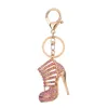 Keychains High Heel Shoe Keychain Rhinestone Crystal Purse Car Key Chain Bag Women Girls Decorative Keyring Quality Ring