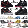 4 4S Buty Outdoor Mężczyźni Kobiety Jumpman Jordam 4 Czerwony Grzmot Podczerwieni Czarny Kot Hodowany Uniwersytet Niebieski Sąd Fioletowy Shimmer Męskie