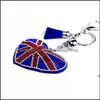 기타 축제 파티 용품 홈 정원 2022 창조적 인 영국 및 미국 국기 패턴 키 고리 가득한 모조 다이아몬드 패션 가방 펜스