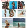 Kvinnors badkl￤der sexig plus storlek kvinnor bikini set haiti flaggm￶nster b￥ge-slips push upp kvinnliga tv￥ stycken lady strand bad bad