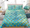 9Colors sjöjungfru skalor sängkläder set 3st Fish Scales Däcke Cover Set Colorful Quilt Cover Queen Bed Set 220531