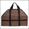 Storage Bags Home Organization Housekee Garden Logs Carrier Bag Fireplace Wooden Felt Basket Fire Wood Pocket Firewood Spaper Stalls Drop