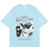 Hommes Hip Hop Streetwear T-shirt Anime Fille Voiture Graphique T-shirt Harajuku Coton Lâche Tshirt Été À Manches Courtes Hauts T-shirts 220812