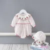 Spring Family Dopasowanie siostrzane ubrania długie rękawy Dot Cherry Romper Princess Baby Dress Sute Dress E9192 220426