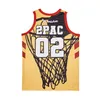 Film filmi Jant 02 Pac Basketbol Forması Erkekler Sarı Takım Renkli Hiphop Spor Hayranları Üniversitesi nefes alabilen hip hop tüm dikişli kolej saf pamuklu satışta