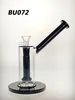 Glass Hookah Rig/Bubbler para fumar bong 7inch Altura com perc preto com fêmea de 14mm e bojo 2500g peso BU072