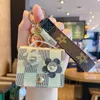 Mini Earphone Bag Wallet Keyrings Pu Leather Luxury Key Brains Jewelry Black Brown Flower Flower Bag Bagch Charms Keys Keys Association Association