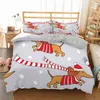 Homesky Cute Dachshund Sausage Print Bedding Set Cartoon Dog Puppy Duvet Cover King Queen Single 2/3pcs Bed Sets Home Textiles
